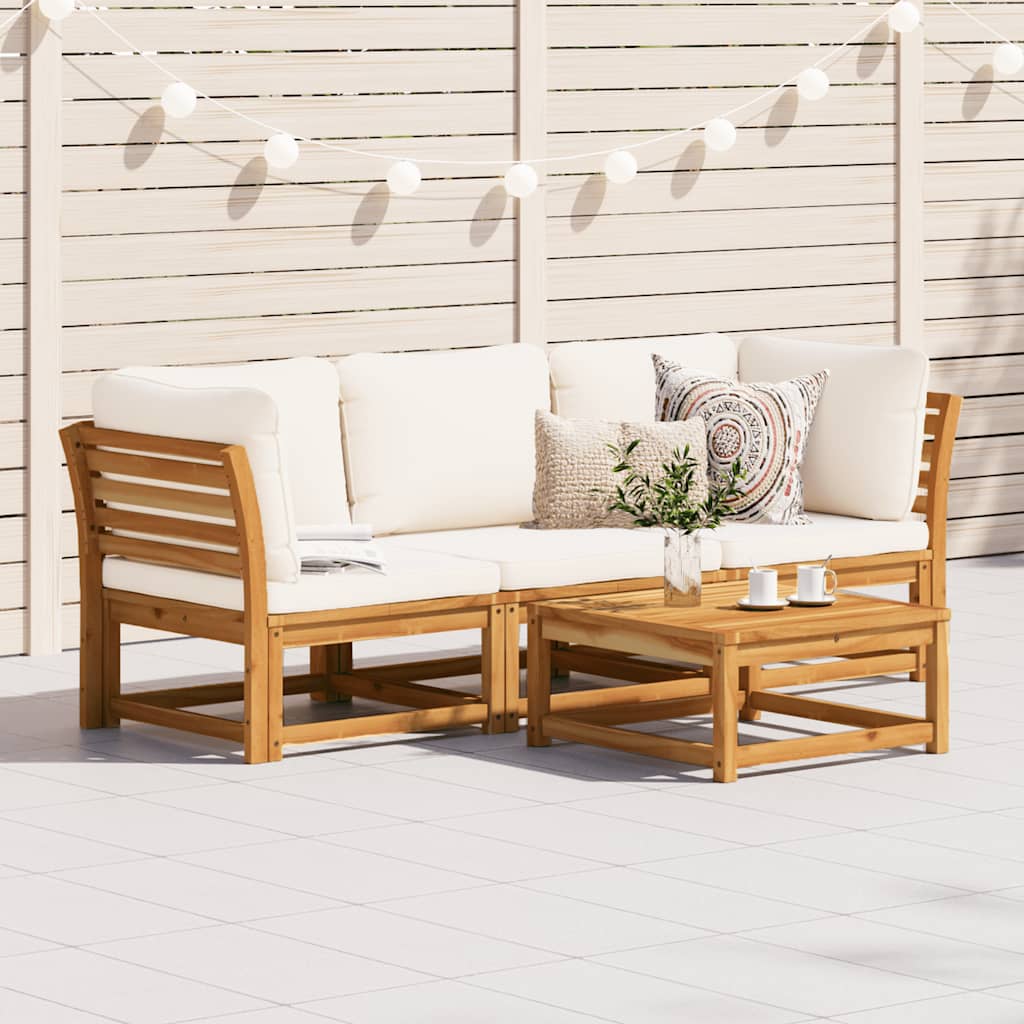 3-delige Loungeset met kussens massief acaciahout is nu te koop bij PeponiXL, paradijselijk wonen!