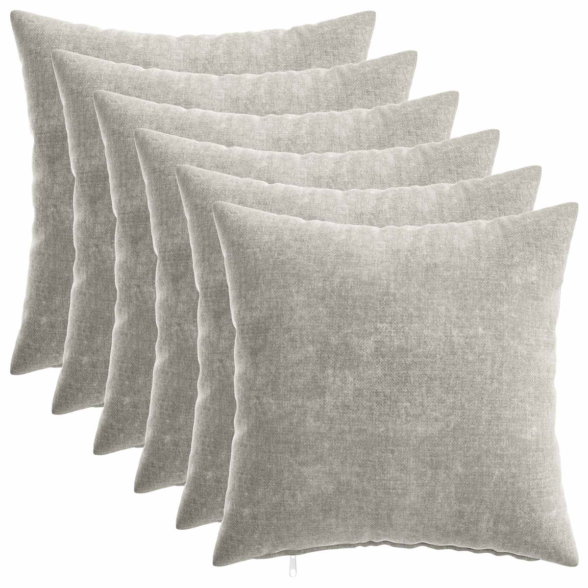 Kussensloop 6 st HEERLEN Lichtgrijs 40 x 40 cm Chenille Stof is nu te koop bij PeponiXL, paradijselijk wonen!