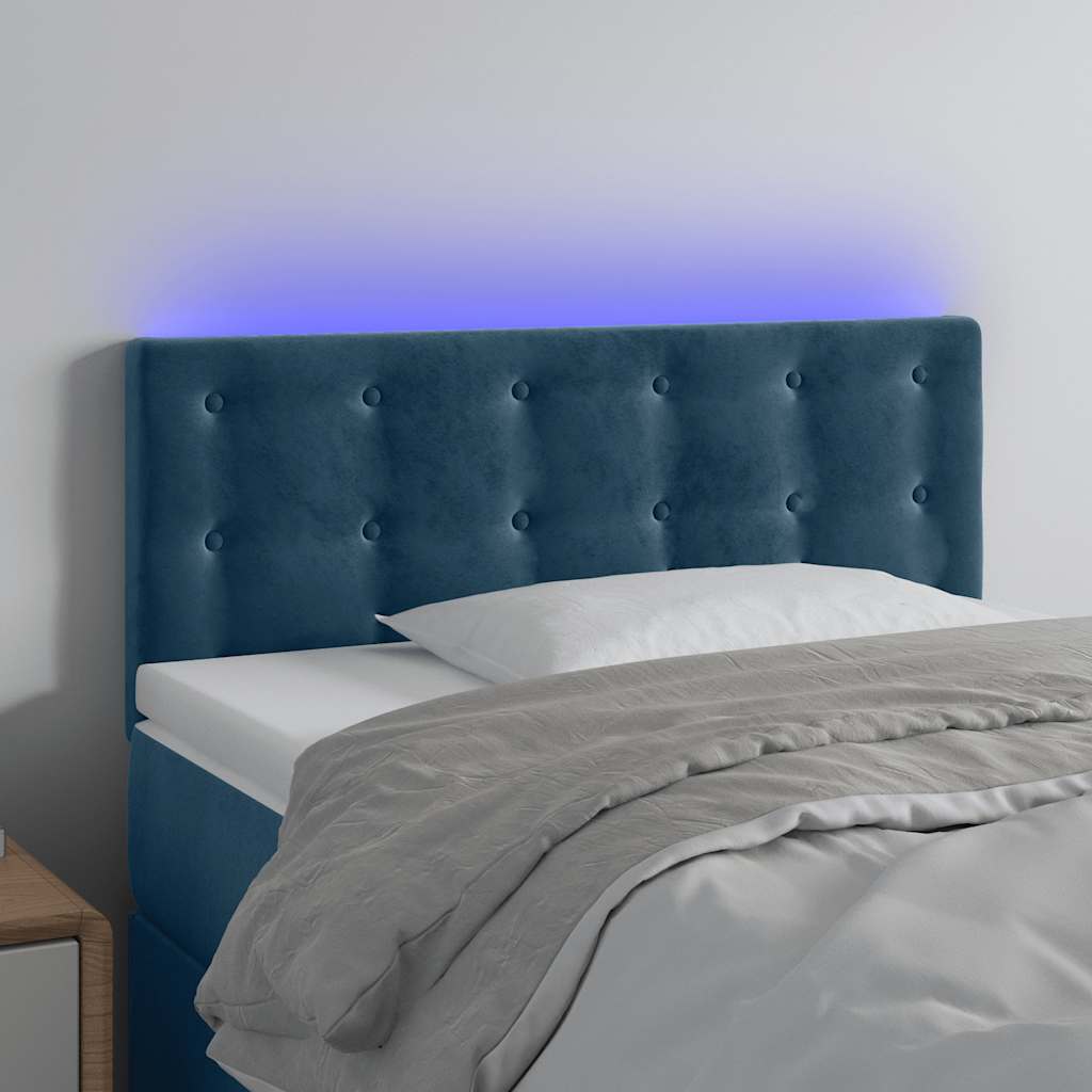 Hoofdbord LED 100x5x78/88 cm fluweel donkerblauw is nu te koop bij PeponiXL, paradijselijk wonen!