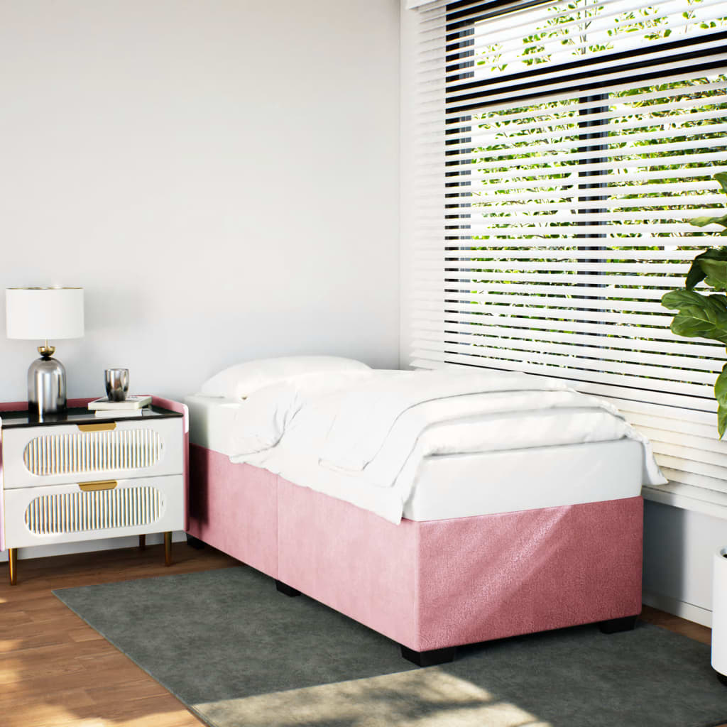 Bedframe fluweel roze 90x200 cm is nu te koop bij PeponiXL, paradijselijk wonen!