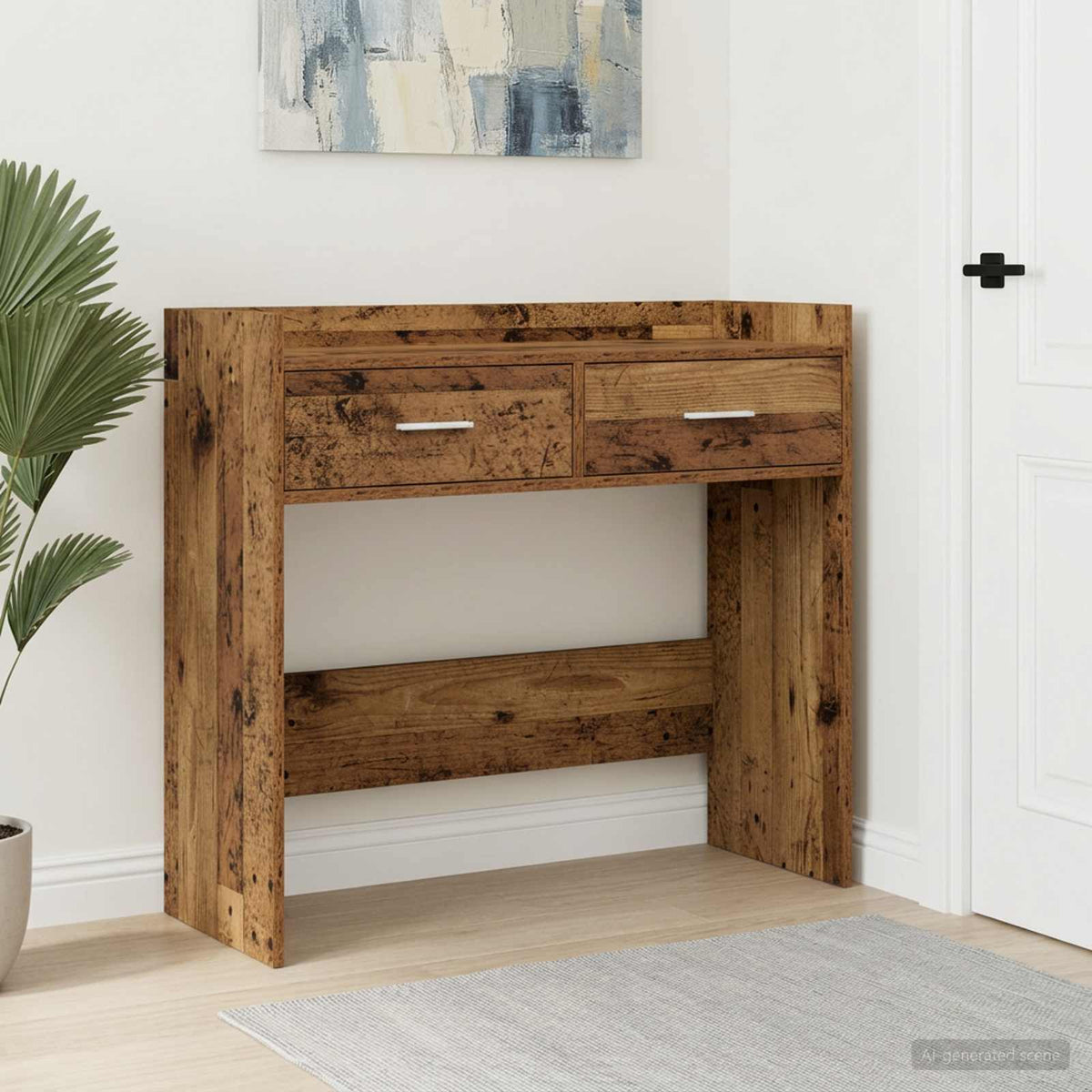 Wandtafel Oud hout 90 x 35 x 80 cm Bewerkt hout is nu te koop bij PeponiXL, paradijselijk wonen!