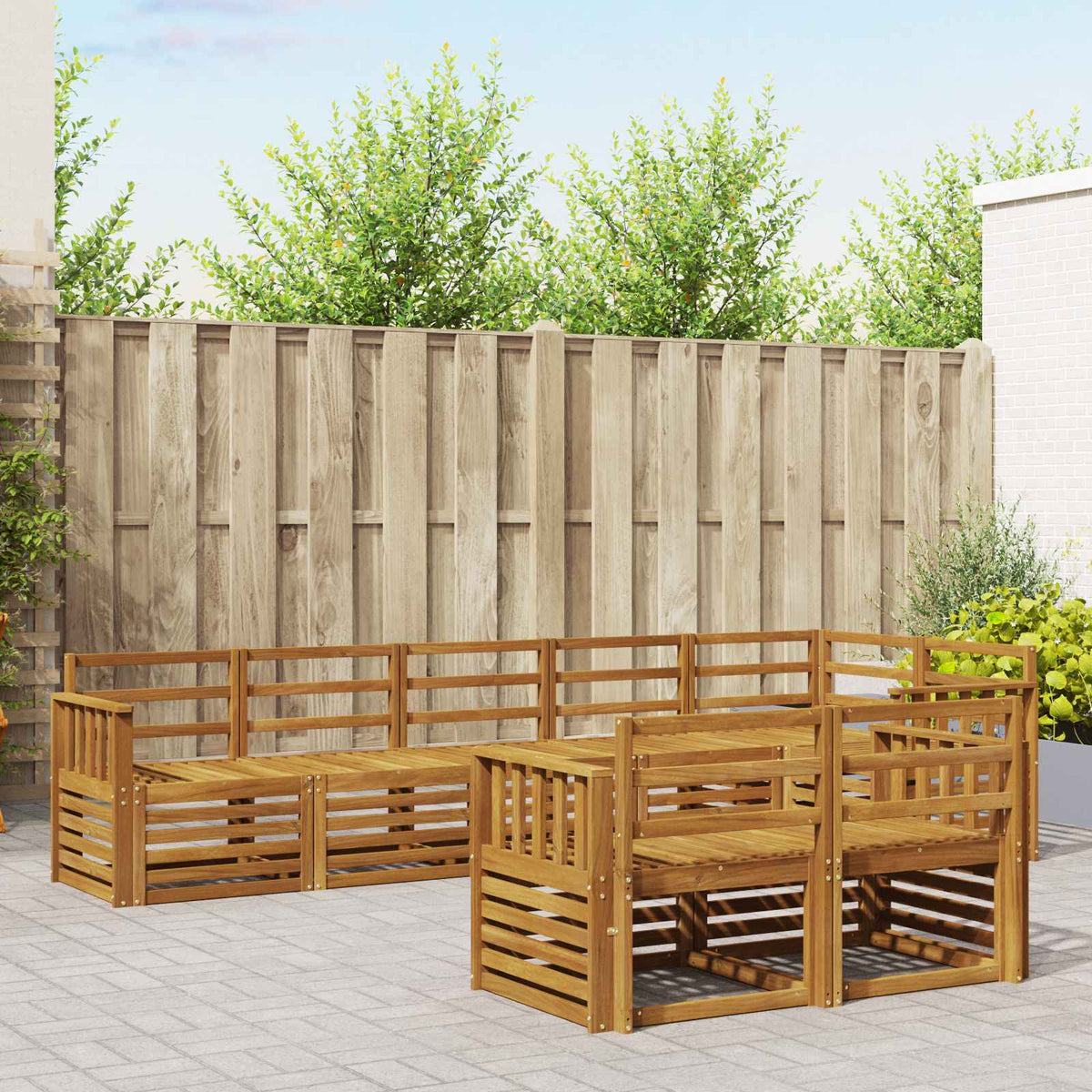 Sofa-Sets 8 pcs Naturel Massief Acaciahout is nu te koop bij PeponiXL, paradijselijk wonen!