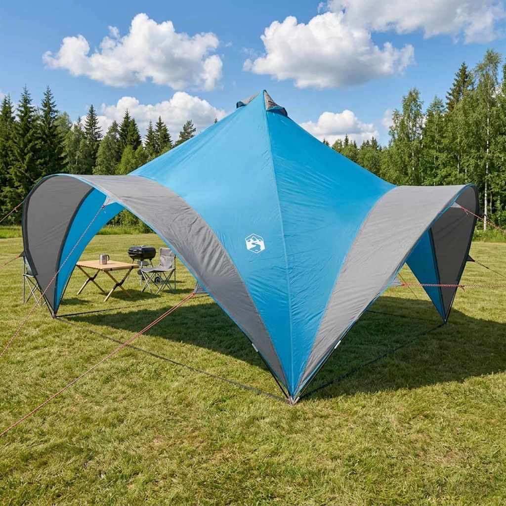 Partytent met dak Blauw 400 x 400 x 320 cm Polyester en staal is nu te koop bij PeponiXL, paradijselijk wonen!