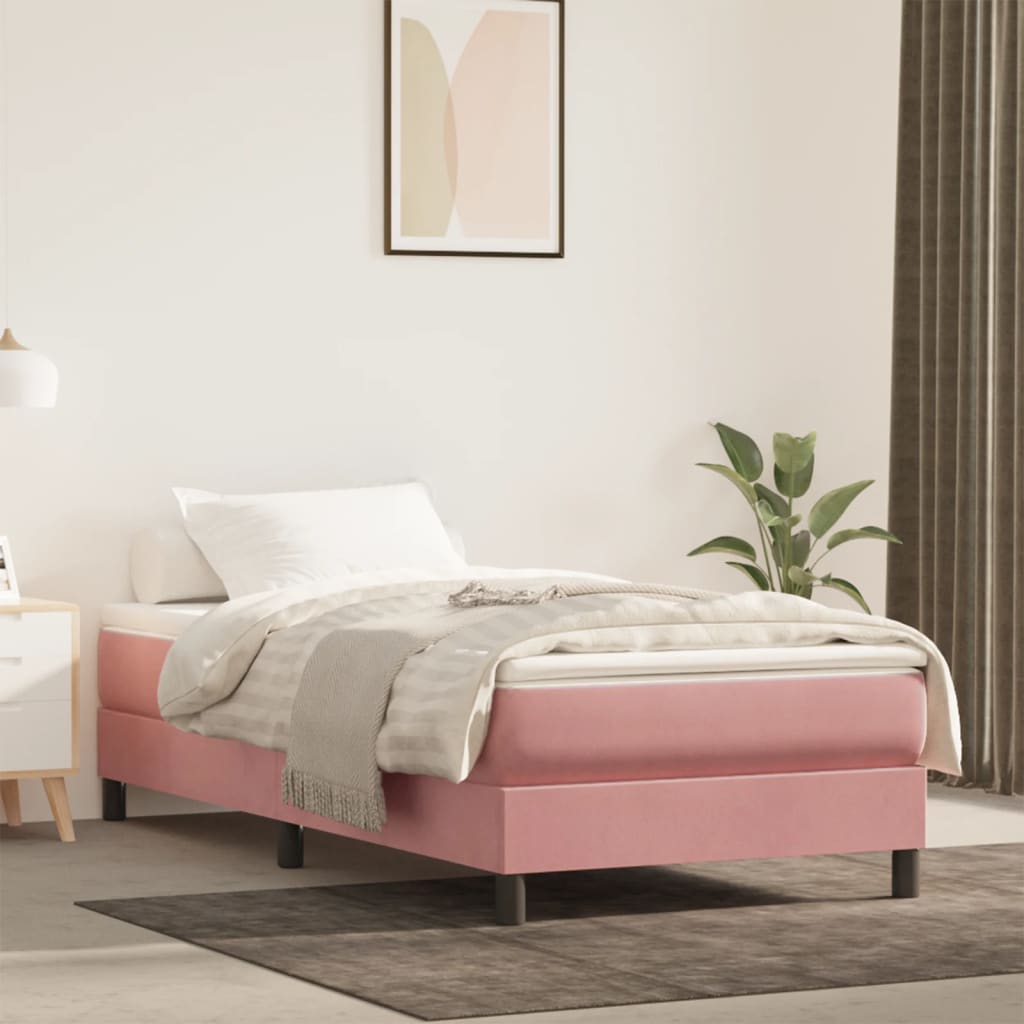 Pocketveringmatras medium 120x190x20 cm fluweel roze is nu te koop bij PeponiXL, paradijselijk wonen!