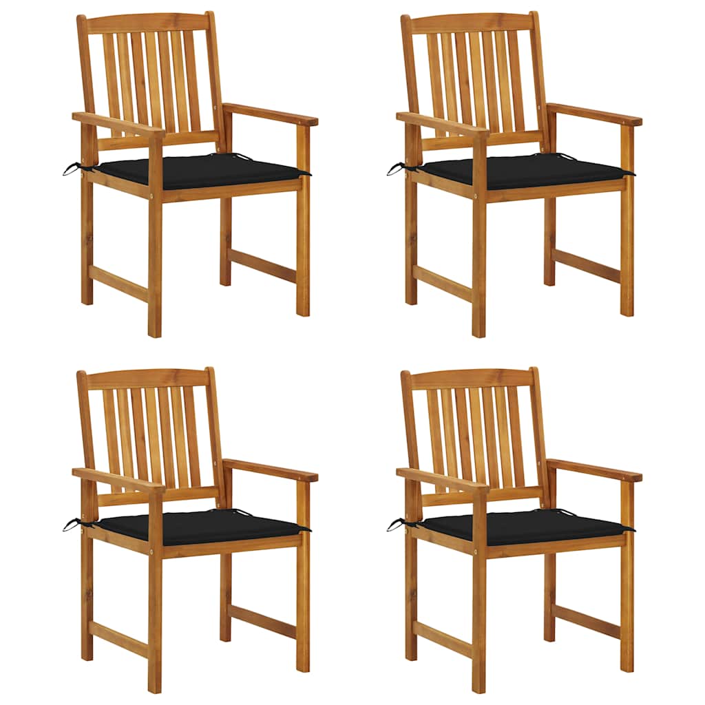 Tuinstoelen 4 st met kussens massief acaciahout is nu te koop bij PeponiXL, paradijselijk wonen!