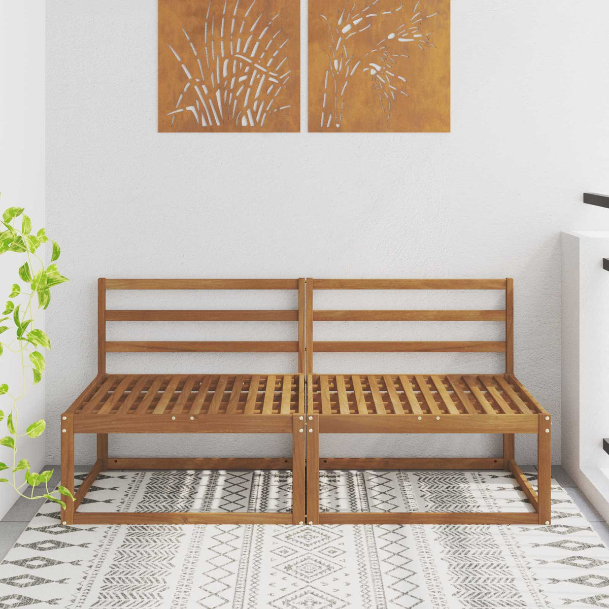2 Stuk Buiten Midden Sofa Naturel 158 x 83 x 73 cm is nu te koop bij PeponiXL, paradijselijk wonen!