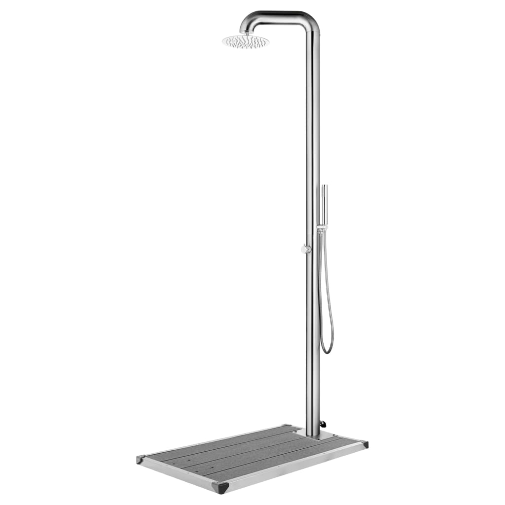 Buitendouche met grijze basis 230 cm roestvrij staal is nu te koop bij PeponiXL, paradijselijk wonen!