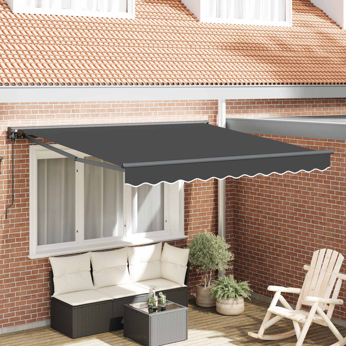 Zijde Frame Antraciet 350 x 250 cm Polyester met PU-coating is nu te koop bij PeponiXL, paradijselijk wonen!