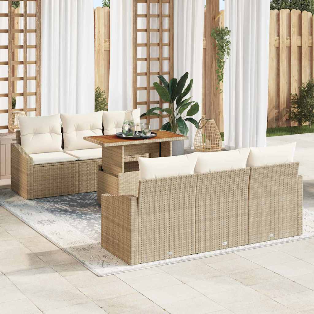 Tuinbankenset 7 st Beige en Crème is nu te koop bij PeponiXL, paradijselijk wonen!
