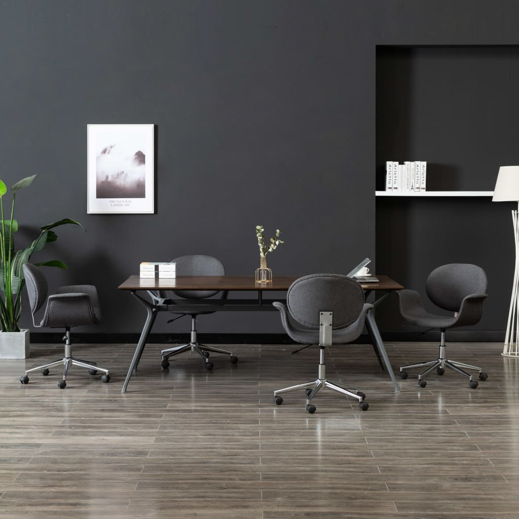 Eetkamerstoelen 4 st draaibaar stof grijs is nu te koop bij PeponiXL, paradijselijk wonen!