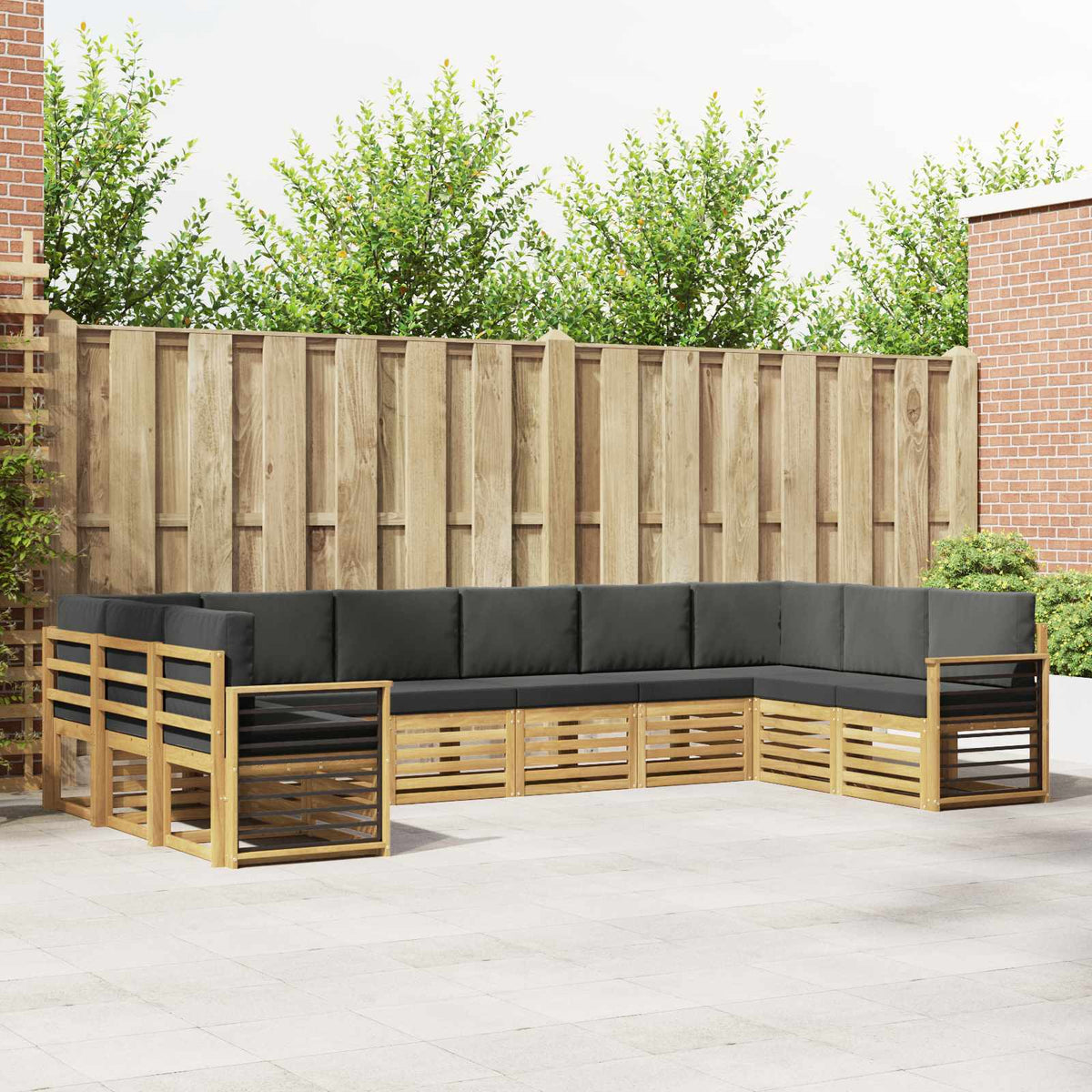 Hoekbank Set 10 pcs Wit en antracietkleurig 363 x 187,5 x 73 cm is nu te koop bij PeponiXL, paradijselijk wonen!
