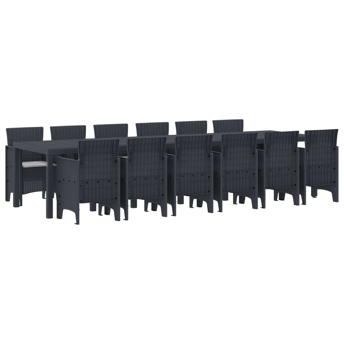 Tuin Eetset 13 pcs Antraciet Polt riet is nu te koop bij PeponiXL, paradijselijk wonen!