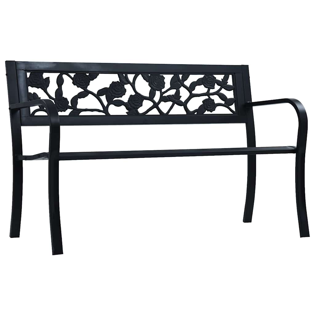 Tuinbank 125 cm staal zwart is nu te koop bij PeponiXL, paradijselijk wonen!