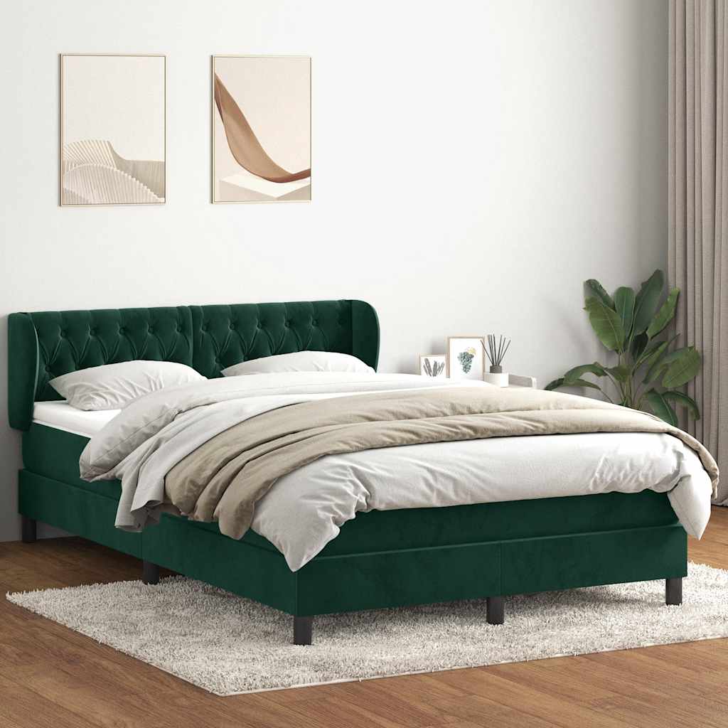 Boxspring met matras fluweel donkergroen 160x220 cm is nu te koop bij PeponiXL, paradijselijk wonen!