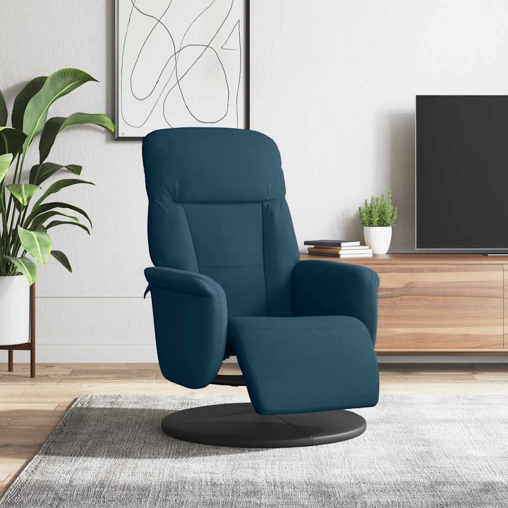 Fauteuil met voetensteun verstelbaar fluweel blauw is nu te koop bij PeponiXL, paradijselijk wonen!