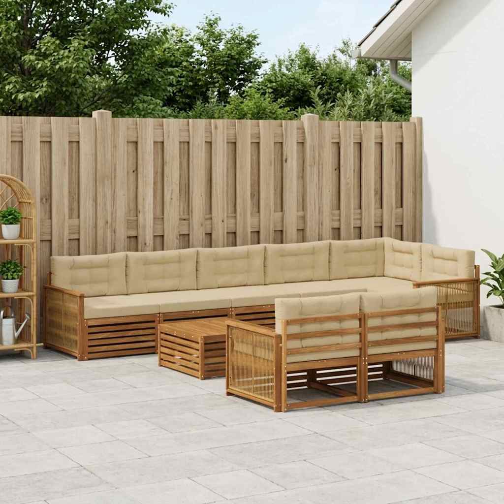 Buiten bankenset met kussen 9 pcs is nu te koop bij PeponiXL, paradijselijk wonen!