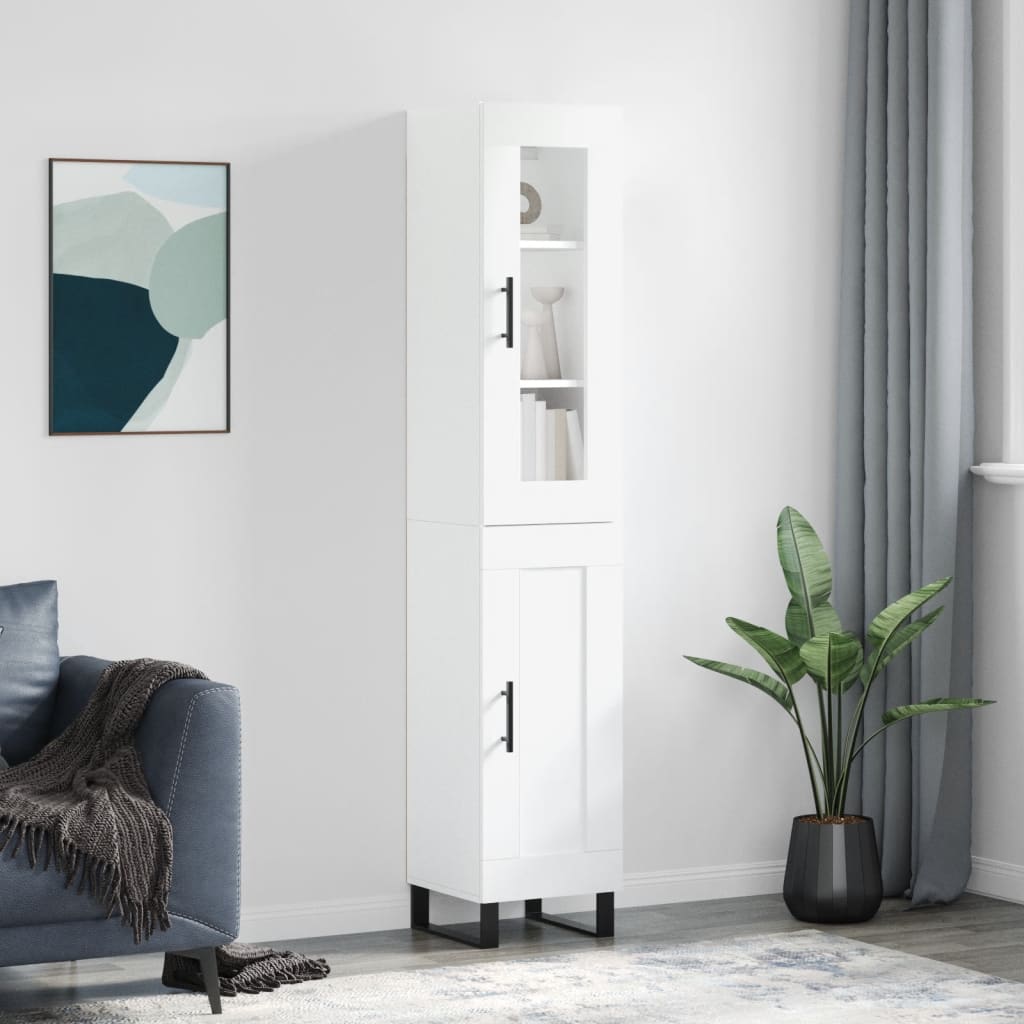 Hoge kast 34,5x34x180 cm bewerkt hout wit is nu te koop bij PeponiXL, paradijselijk wonen!
