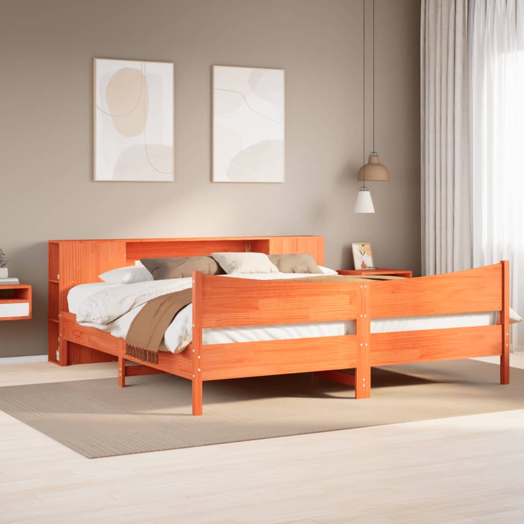 Bedframe zonder matras massief grenenhout wasbruin 180x200 cm is nu te koop bij PeponiXL, paradijselijk wonen!