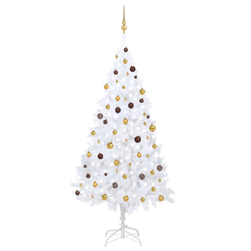 Kunstkerstboom met verlichting en kerstballen 240 cm wit is nu te koop bij PeponiXL, paradijselijk wonen!