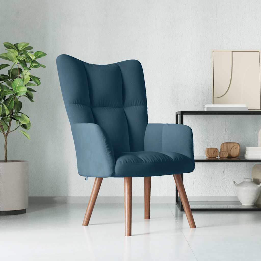 Relaxstoel fluweel blauw is nu te koop bij PeponiXL, paradijselijk wonen!