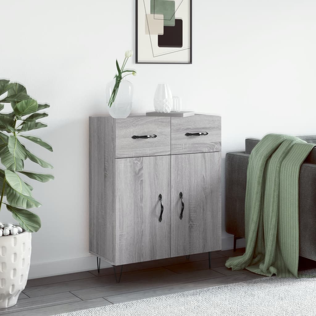 Dressoir 69,5x34x90 cm bewerkt hout grijs sonoma eikenkleurig is nu te koop bij PeponiXL, paradijselijk wonen!