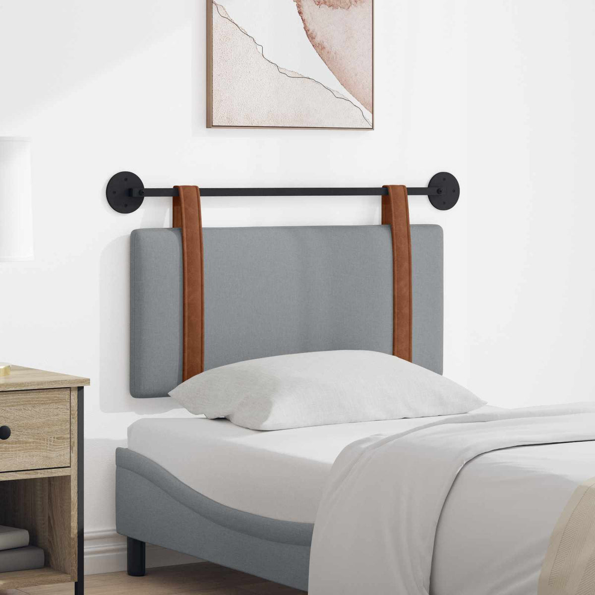 Hangend hoofdbord Lichtgrijs Antiek PU is nu te koop bij PeponiXL, paradijselijk wonen!