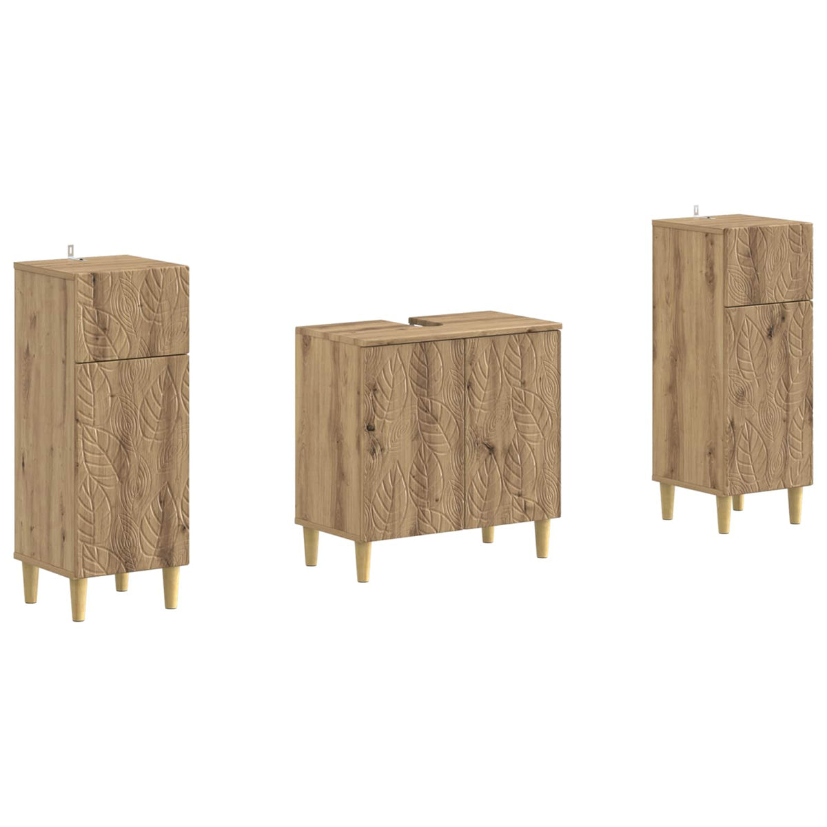 2-delige Badkamerkast Set DELFT Artisanaal eiken Bewerkt hout is nu te koop bij PeponiXL, paradijselijk wonen!