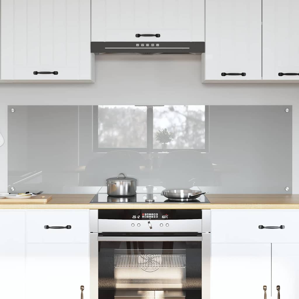 Keukenachterwand 2 pcs Lichtgrijs 80 x 50 cm gehard glas is nu te koop bij PeponiXL, paradijselijk wonen!