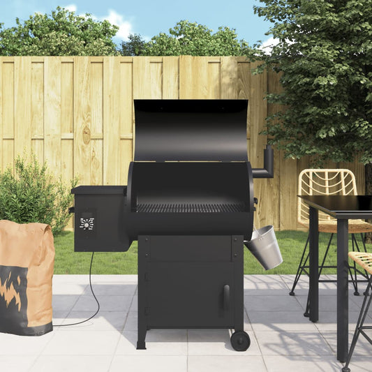 Pelletbarbecue met schoorsteen 104 cm ijzer zwart is nu te koop bij PeponiXL, paradijselijk wonen!