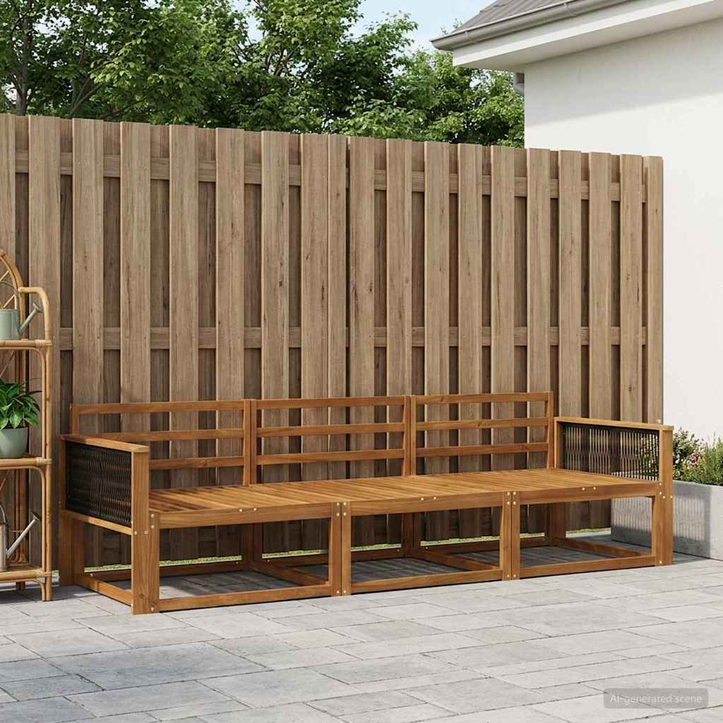 Buiten bankenset 3 pcs Naturel Massief Acaciahout is nu te koop bij PeponiXL, paradijselijk wonen!