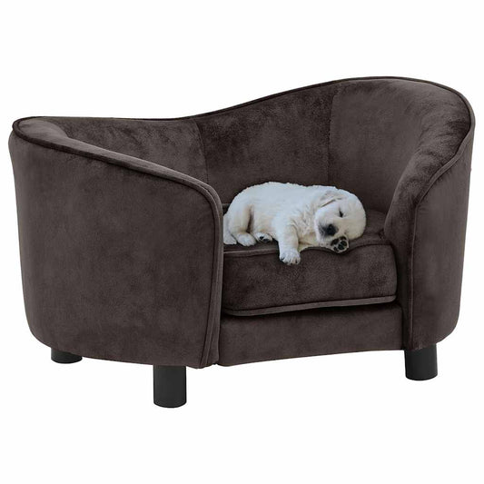 Hondenbank 69x49x40 cm pluche bruin is nu te koop bij PeponiXL, paradijselijk wonen!