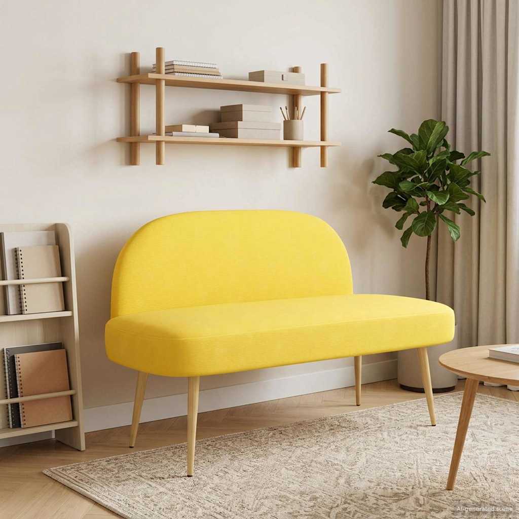 Beklede bank met rugleuning Lichtgeel 110 x 60 x 76 cm is nu te koop bij PeponiXL, paradijselijk wonen!