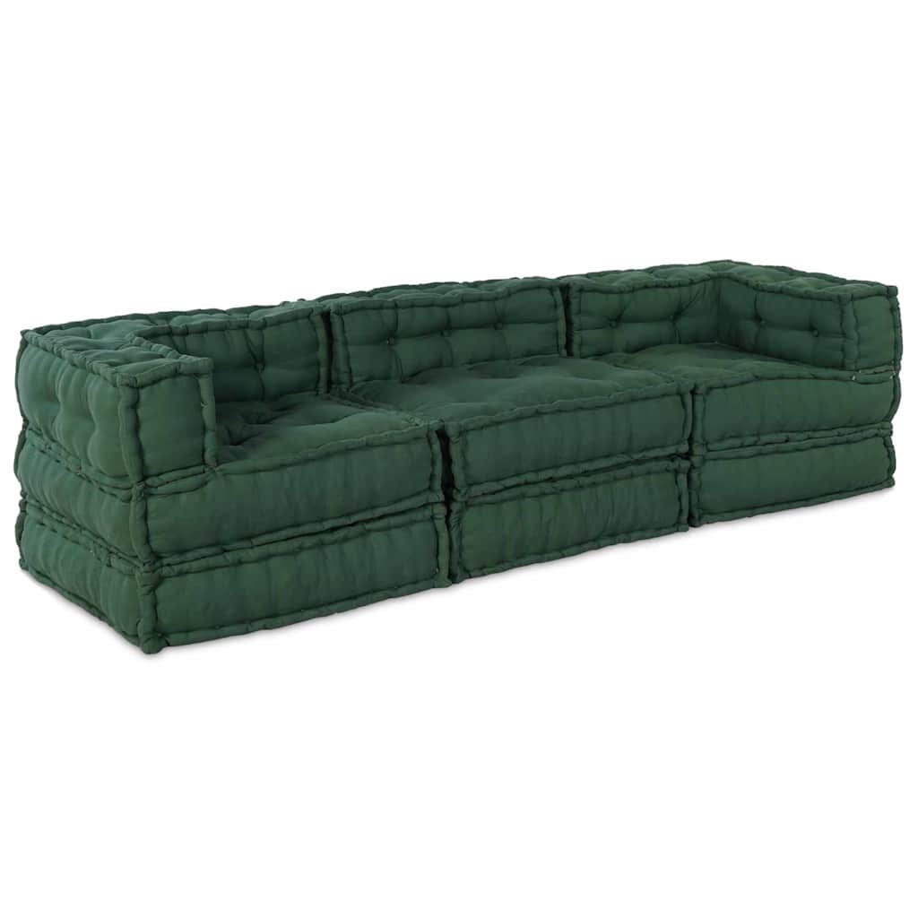 Modulair Sofabet 3 pcs Groen Stof is nu te koop bij PeponiXL, paradijselijk wonen!