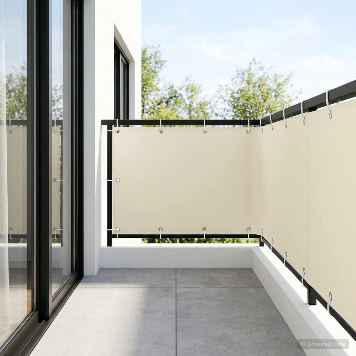 Balkon Privacy Scherm 1,2 x 15 m Stof met PU-coating is nu te koop bij PeponiXL, paradijselijk wonen!