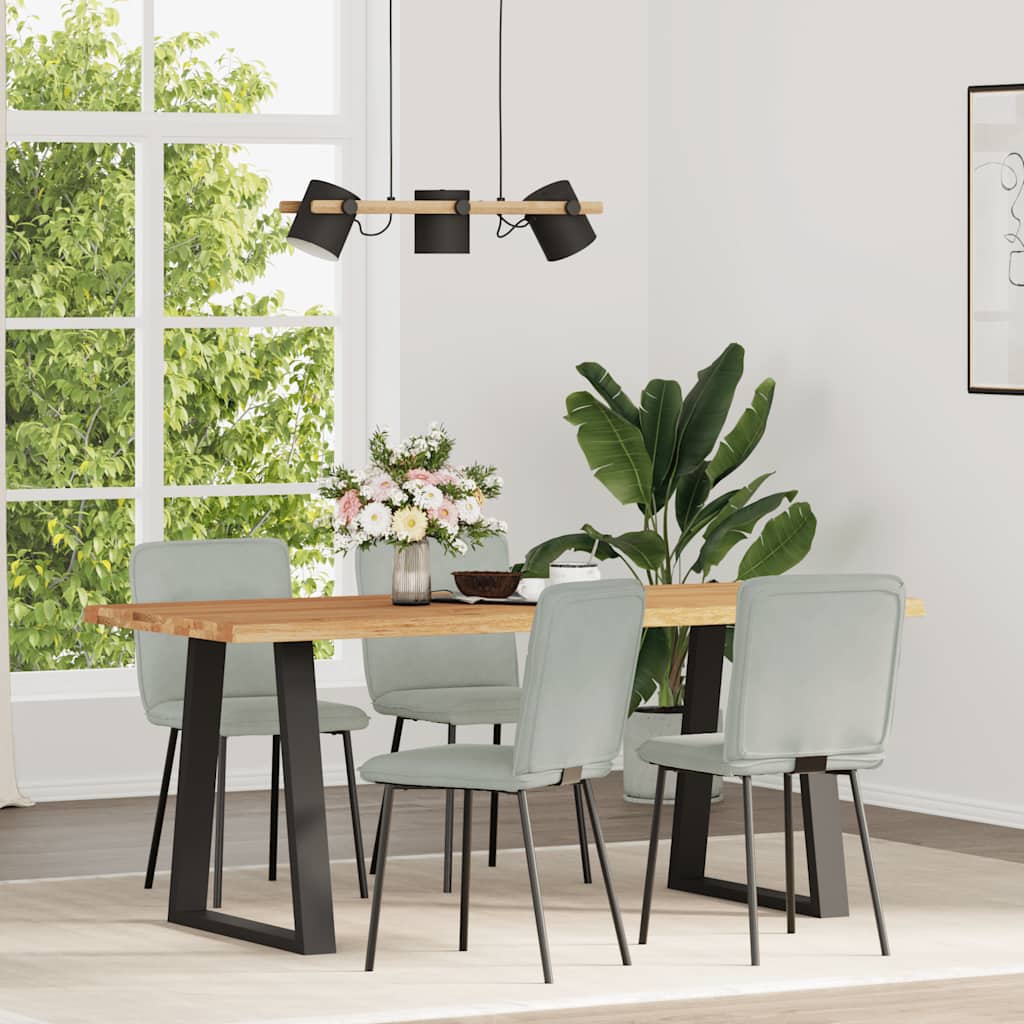 Eetkamerstoelen 4 st fluweel lichtgrijs is nu te koop bij PeponiXL, paradijselijk wonen!