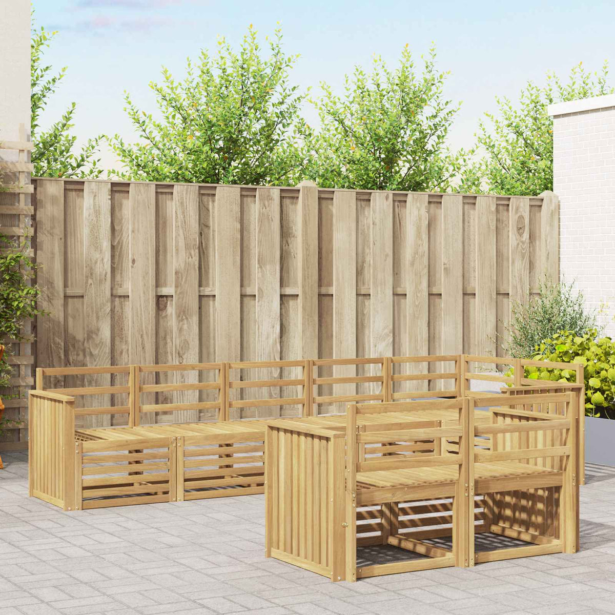 Buiten bankenset 8 pcs Wit 306 x 128,5 x 73 cm is nu te koop bij PeponiXL, paradijselijk wonen!