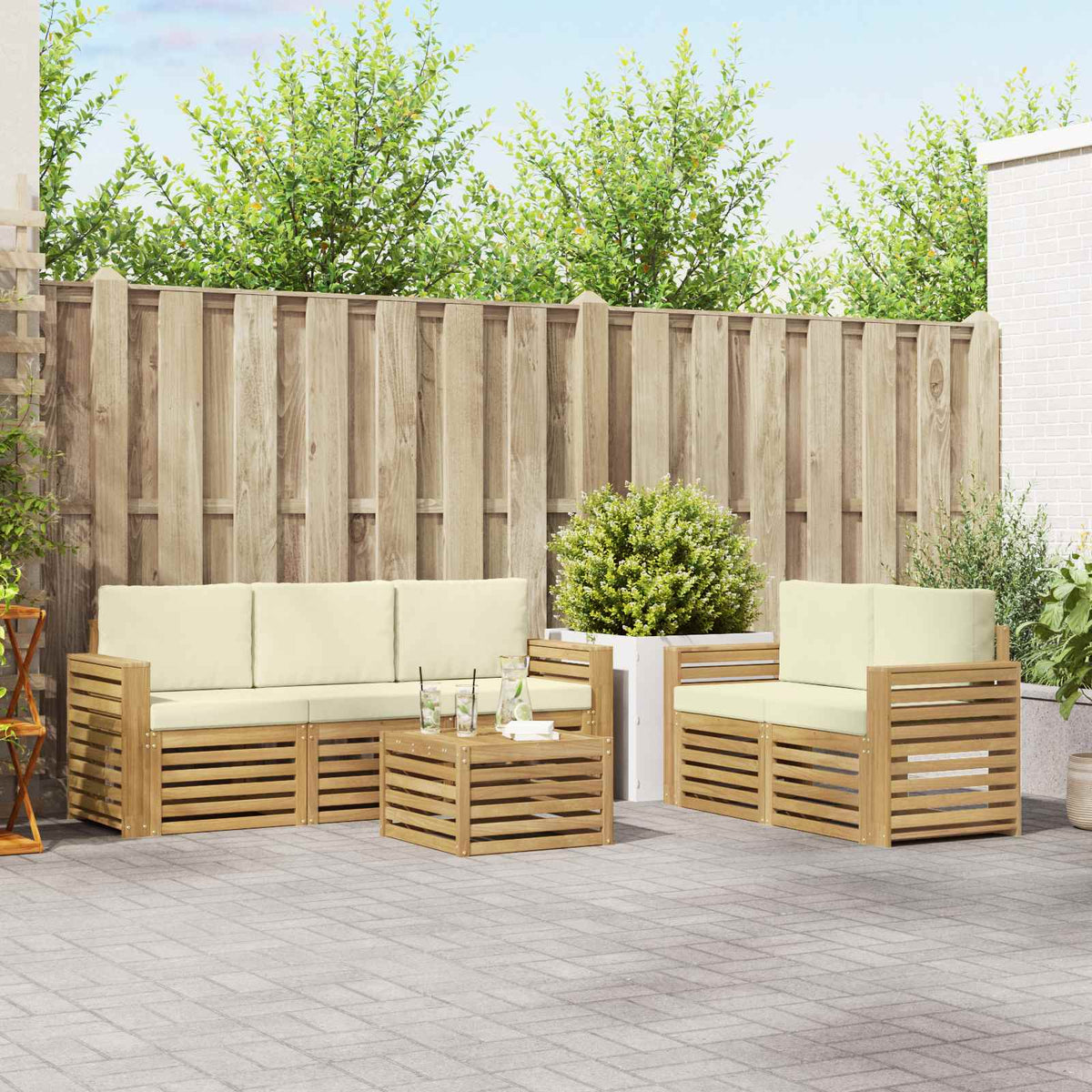 Sofa-Sets Massief Acaciahout is nu te koop bij PeponiXL, paradijselijk wonen!
