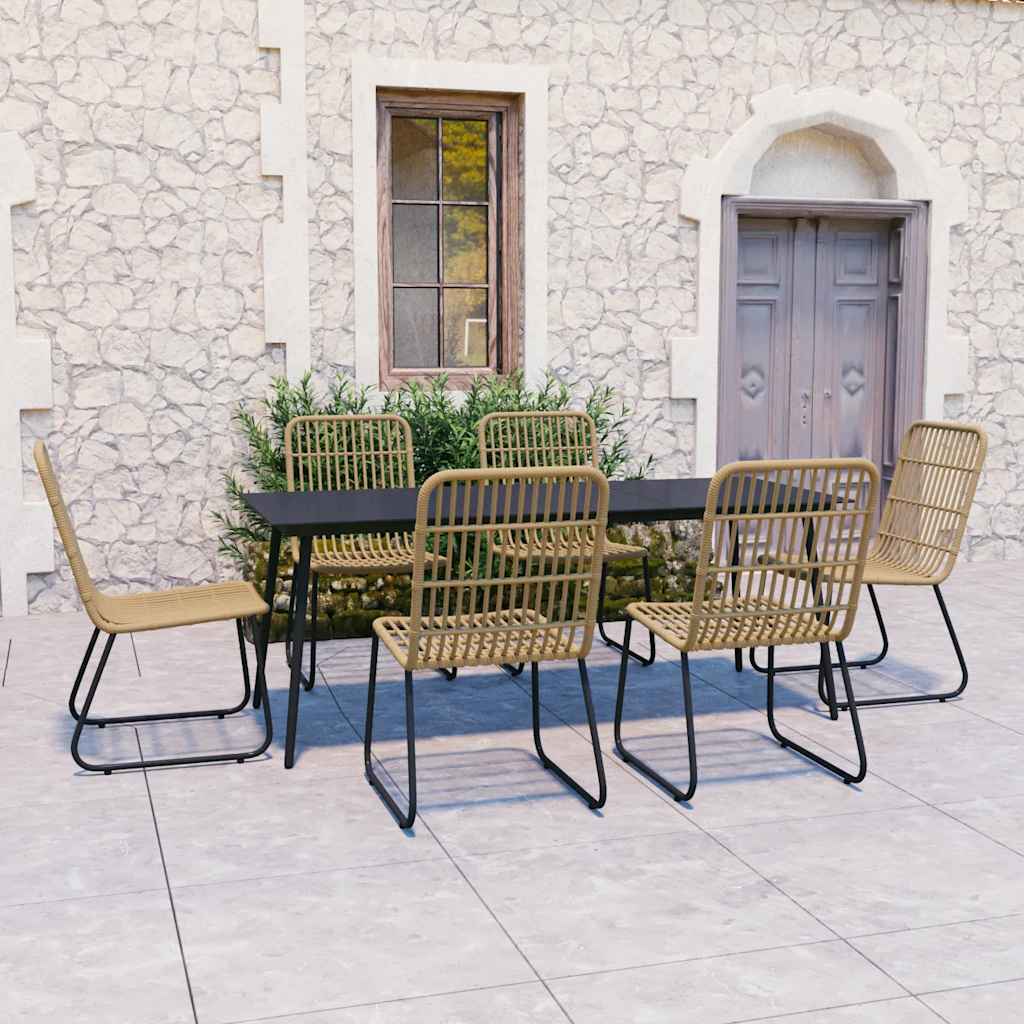 7-delige Tuinset poly rattan en glas is nu te koop bij PeponiXL, paradijselijk wonen!