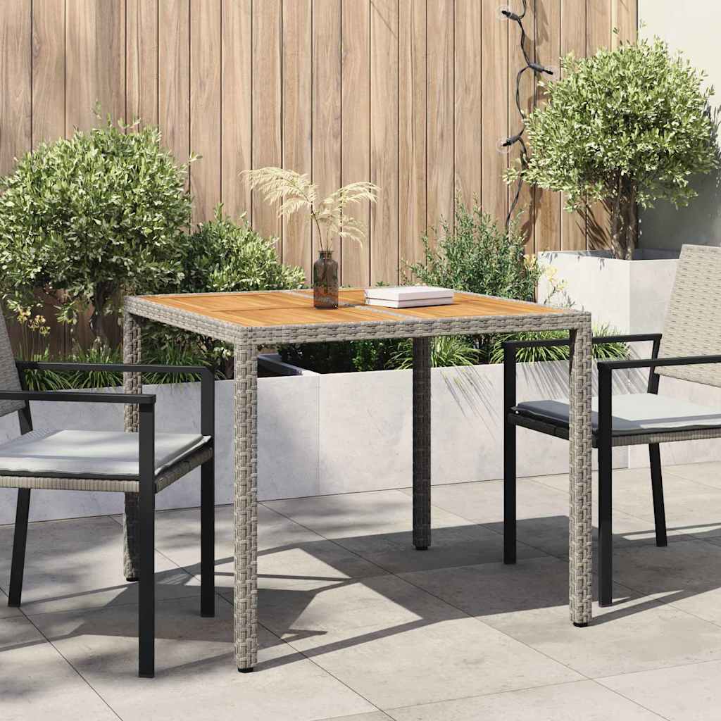 Tuinstafel Grijs 90 x 90 x 75 cm poly rattan is nu te koop bij PeponiXL, paradijselijk wonen!