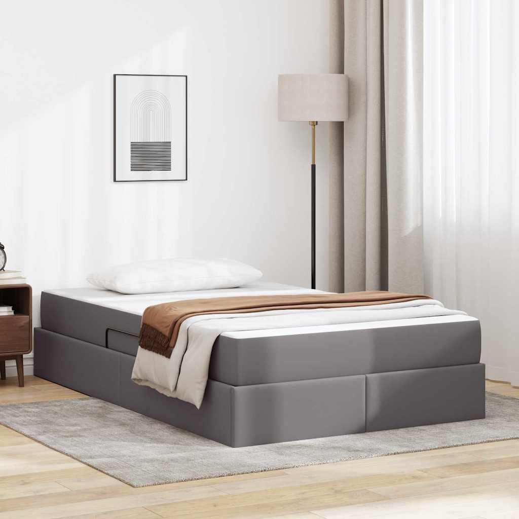 Opslag bed met matras met matras met opslag 2 pcs Grijs Leer is nu te koop bij PeponiXL, paradijselijk wonen!