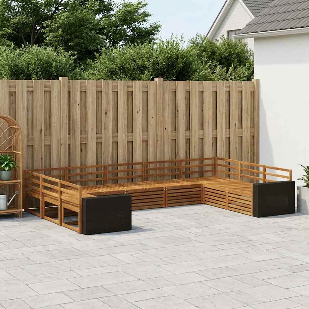 Buiten bankenset 9 pcs Naturel Massief Acaciahout is nu te koop bij PeponiXL, paradijselijk wonen!