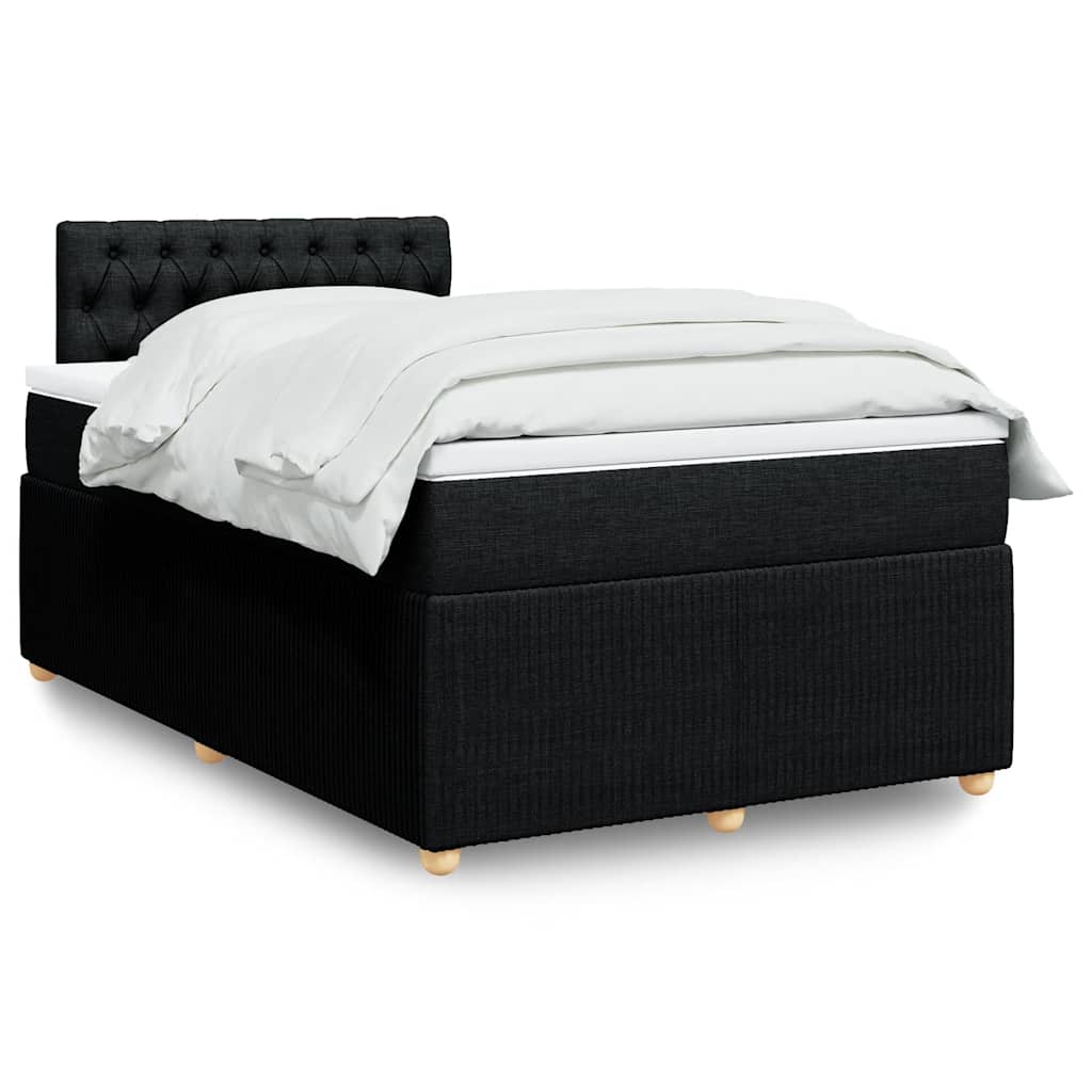 Boxspring met matras stof zwart 120x200 cm is nu te koop bij PeponiXL, paradijselijk wonen!