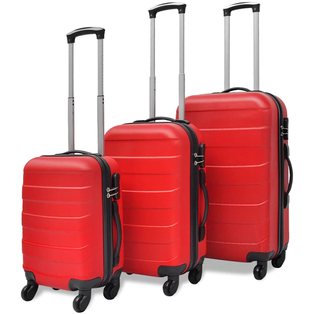 3-delige Kofferset hard 45,5/55/66 cm rood is nu te koop bij PeponiXL, paradijselijk wonen!