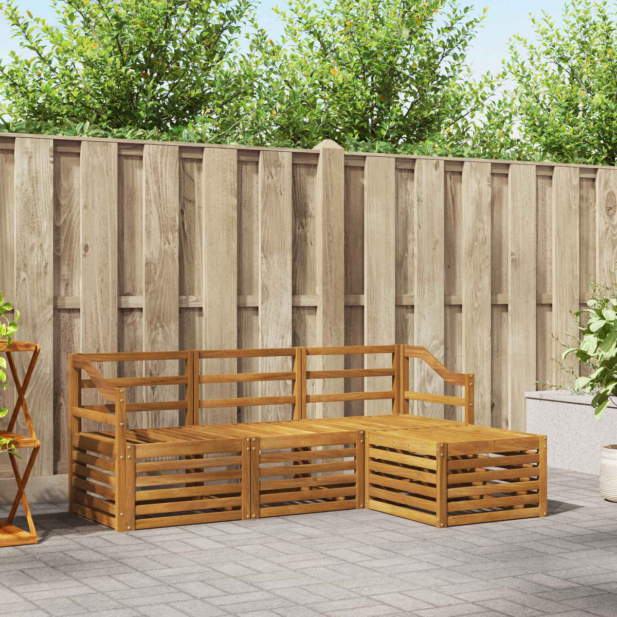 Buiten bankenset 4 pcs Naturel is nu te koop bij PeponiXL, paradijselijk wonen!