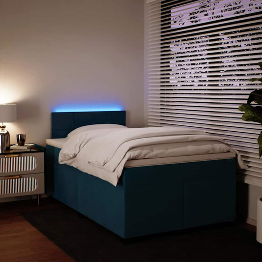 Boxspring met matras fluweel blauw 120x200 cm is nu te koop bij PeponiXL, paradijselijk wonen!