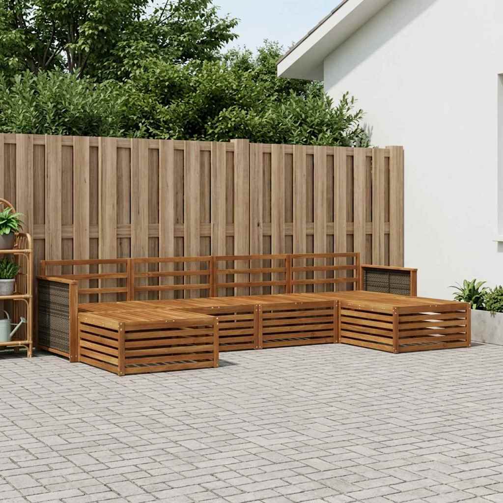 Sofa-Sets 6 pcs Massief Acaciahout is nu te koop bij PeponiXL, paradijselijk wonen!