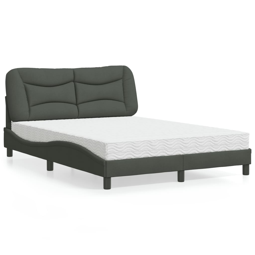Bed met matras "Hvar" stof donkergrijs 140x200 cm is nu te koop bij PeponiXL, paradijselijk wonen!