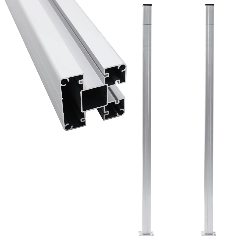 Schuttingpalen 2 st 185 cm aluminium is nu te koop bij PeponiXL, paradijselijk wonen!