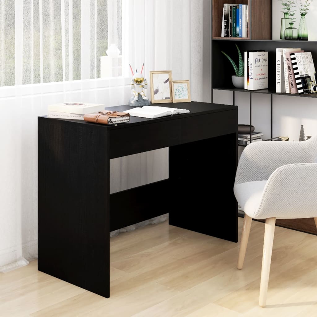 Bureau 101x50x76,5 cm bewerkt hout zwart is nu te koop bij PeponiXL, paradijselijk wonen!