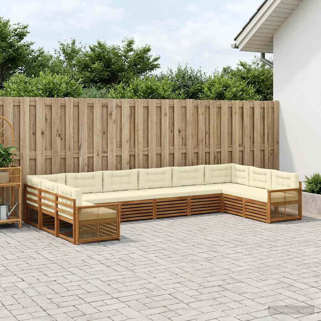 Sofa-Sets met kussen 10 pcs Massief Acaciahout is nu te koop bij PeponiXL, paradijselijk wonen!